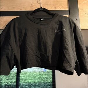 Oner Active Black Cropped Crewneck Top